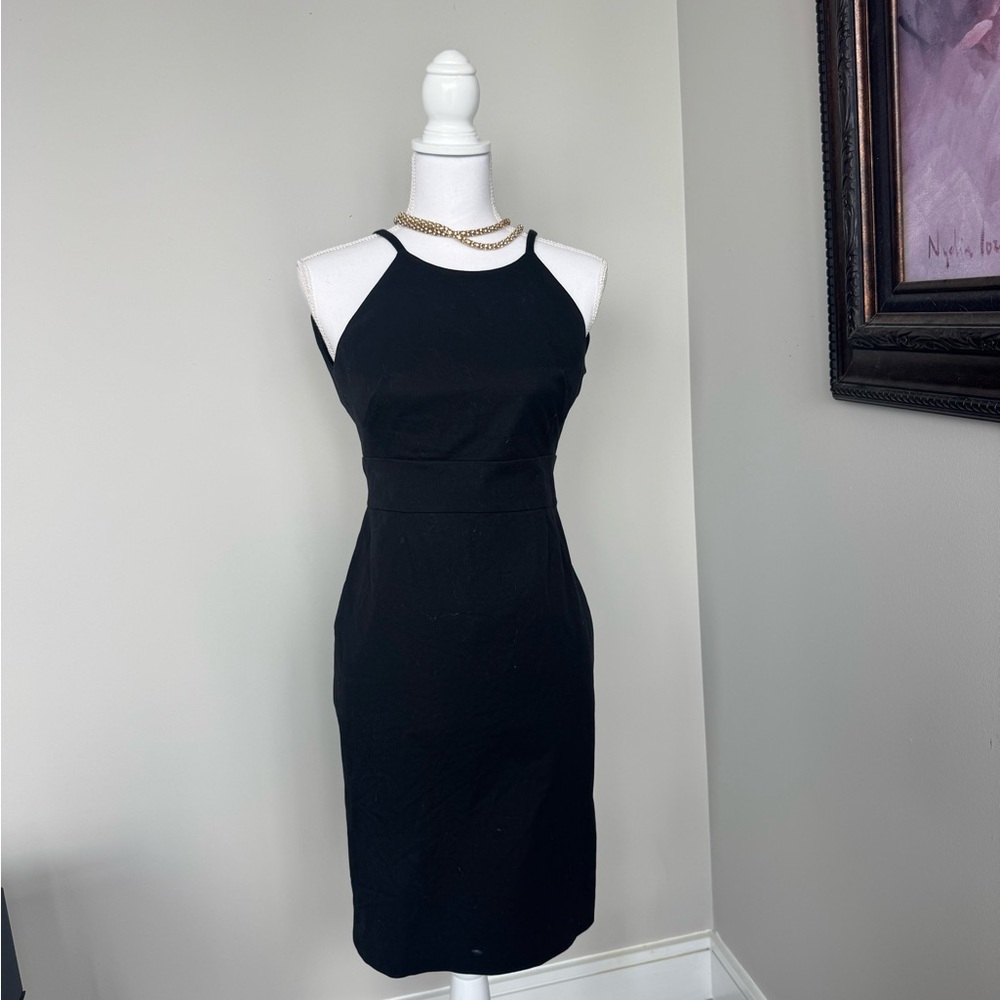 Banana Republic Black Sheath Halter Midi Dress